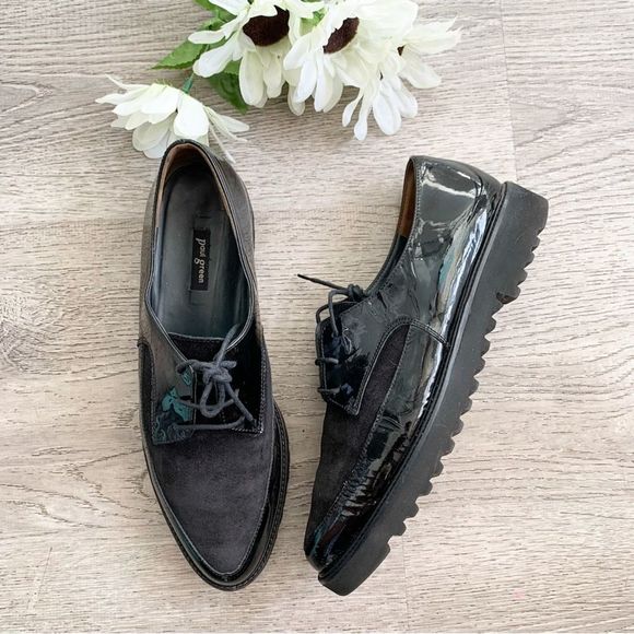 Paul Green Shoes - PAUL GREEN Oxford Loafers Basha Patent Leather Black Size 9